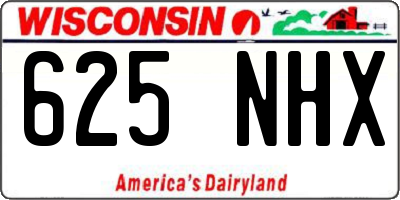 WI license plate 625NHX