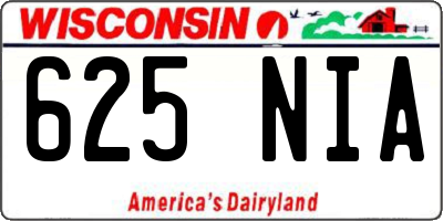 WI license plate 625NIA