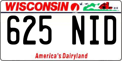 WI license plate 625NID