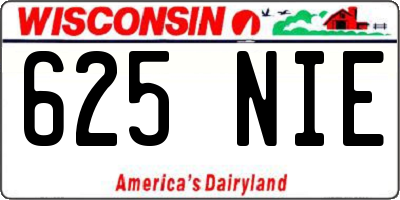 WI license plate 625NIE
