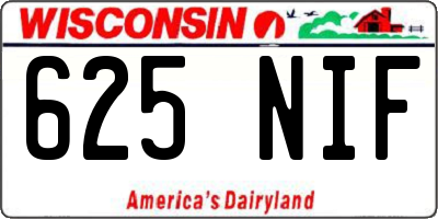 WI license plate 625NIF