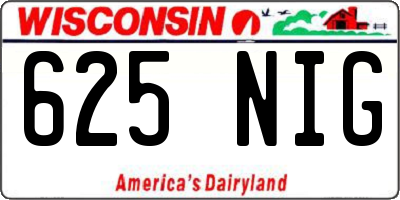 WI license plate 625NIG