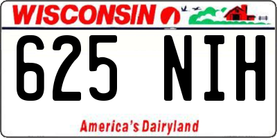 WI license plate 625NIH
