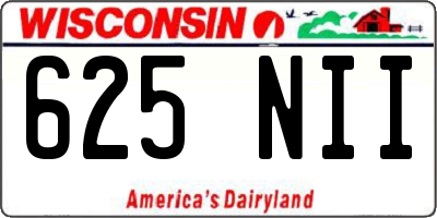 WI license plate 625NII