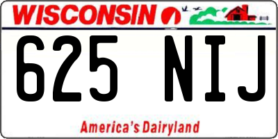WI license plate 625NIJ