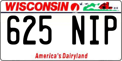 WI license plate 625NIP