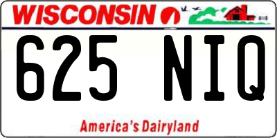 WI license plate 625NIQ