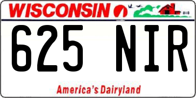 WI license plate 625NIR