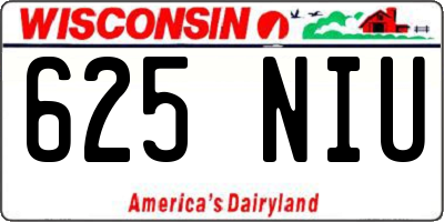 WI license plate 625NIU