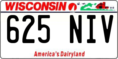 WI license plate 625NIV