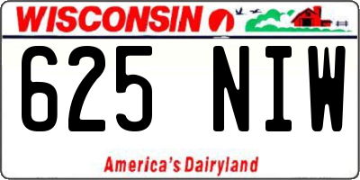WI license plate 625NIW