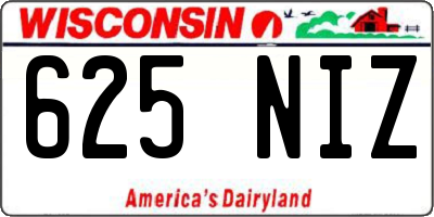 WI license plate 625NIZ