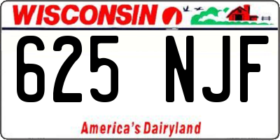 WI license plate 625NJF