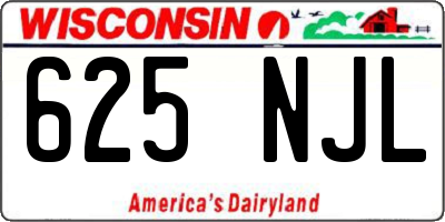 WI license plate 625NJL