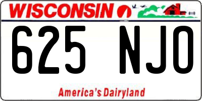 WI license plate 625NJO