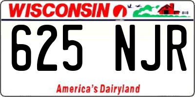 WI license plate 625NJR
