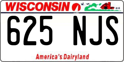 WI license plate 625NJS