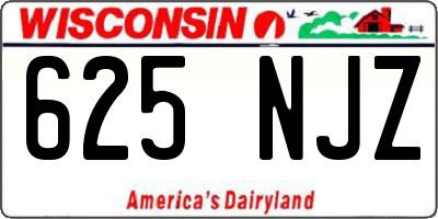 WI license plate 625NJZ