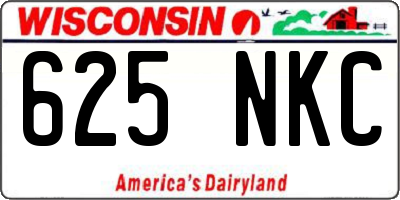 WI license plate 625NKC