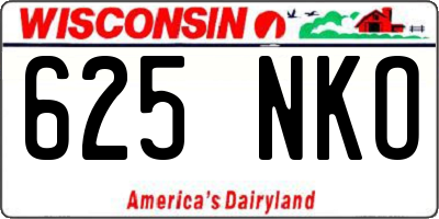 WI license plate 625NKO
