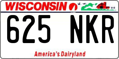 WI license plate 625NKR