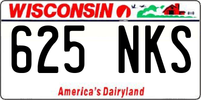 WI license plate 625NKS