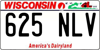WI license plate 625NLV