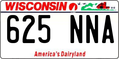WI license plate 625NNA