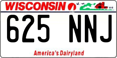 WI license plate 625NNJ