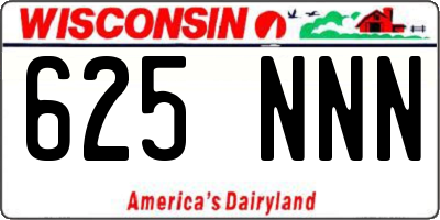 WI license plate 625NNN
