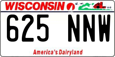 WI license plate 625NNW