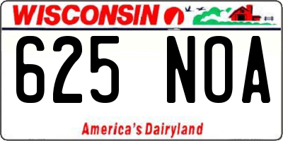 WI license plate 625NOA