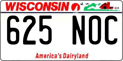 WI license plate 625NOC