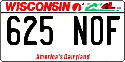 WI license plate 625NOF