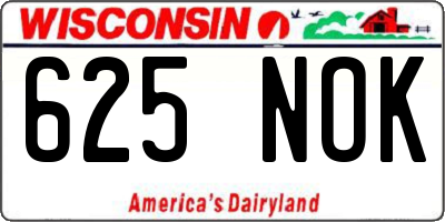 WI license plate 625NOK