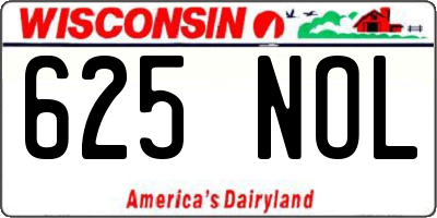 WI license plate 625NOL