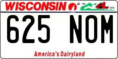 WI license plate 625NOM