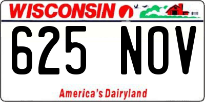WI license plate 625NOV