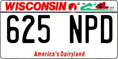 WI license plate 625NPD