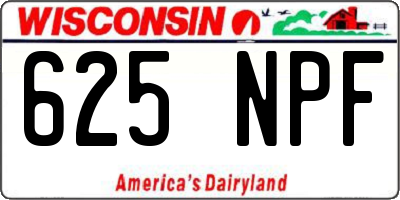 WI license plate 625NPF