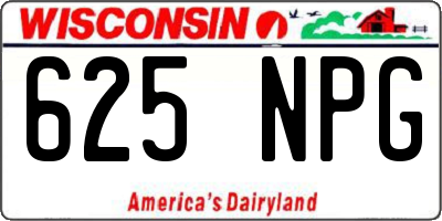 WI license plate 625NPG