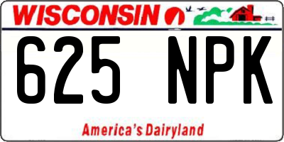 WI license plate 625NPK