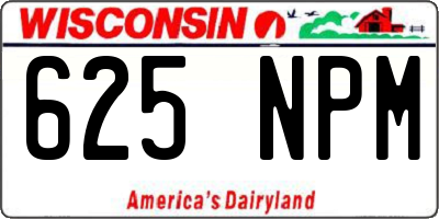 WI license plate 625NPM