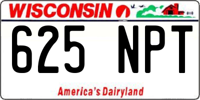 WI license plate 625NPT
