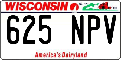 WI license plate 625NPV