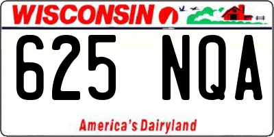 WI license plate 625NQA