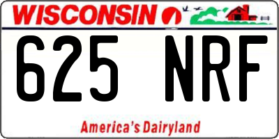WI license plate 625NRF