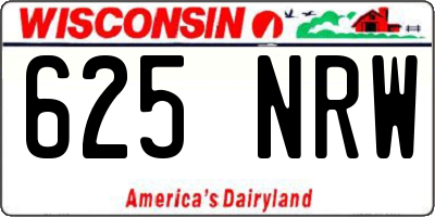WI license plate 625NRW
