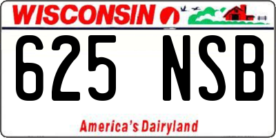 WI license plate 625NSB