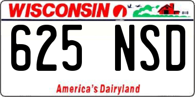 WI license plate 625NSD